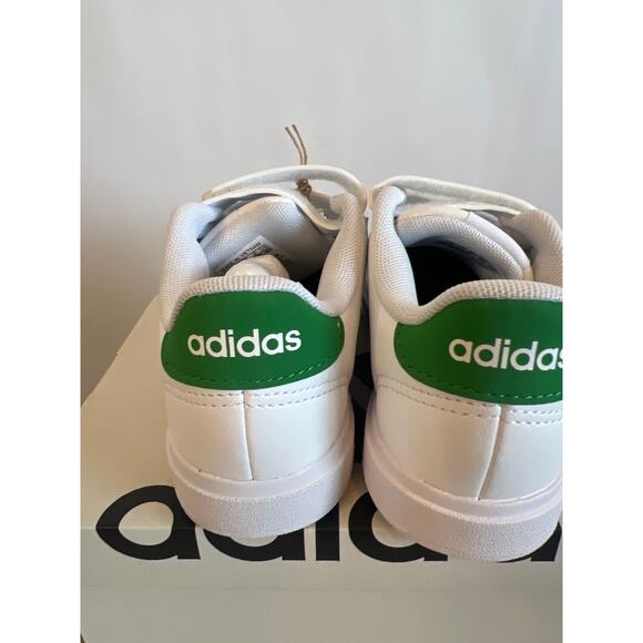 Adidas Advantage Base 2.0 Kids' Shoes white and green size 12k New - Picture 4 of 9